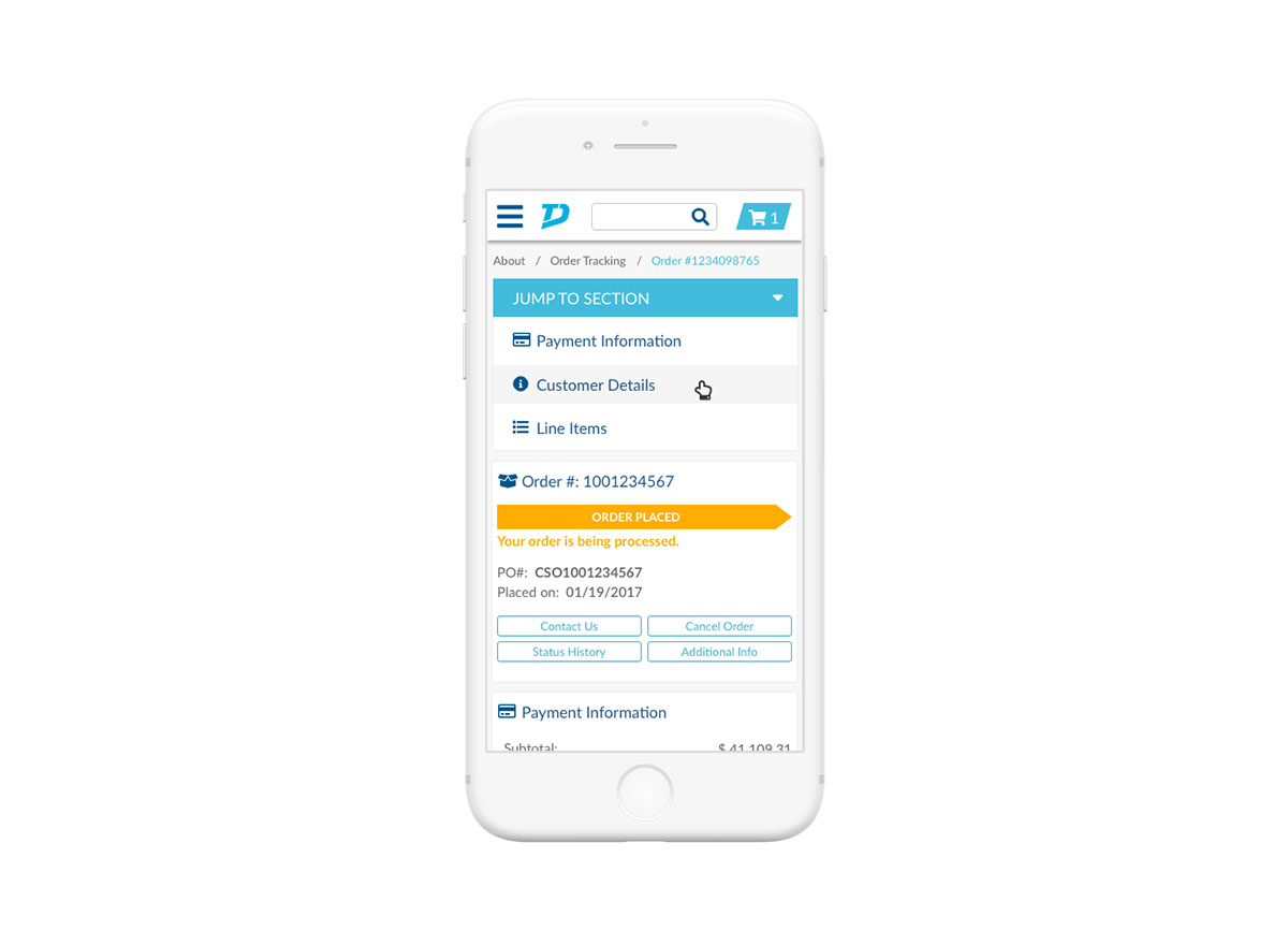 TD Shop Global – Order Details Mobile