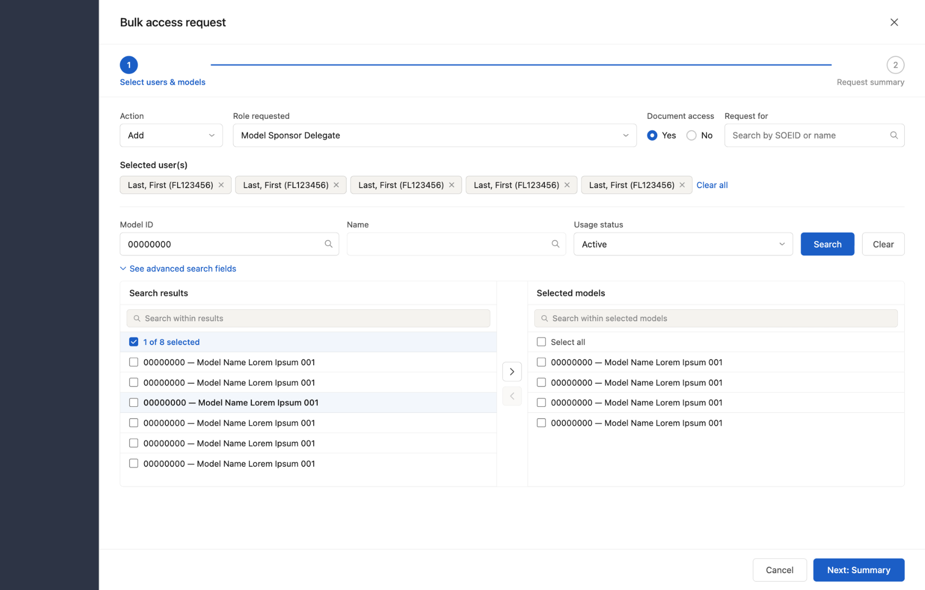 bulk access request